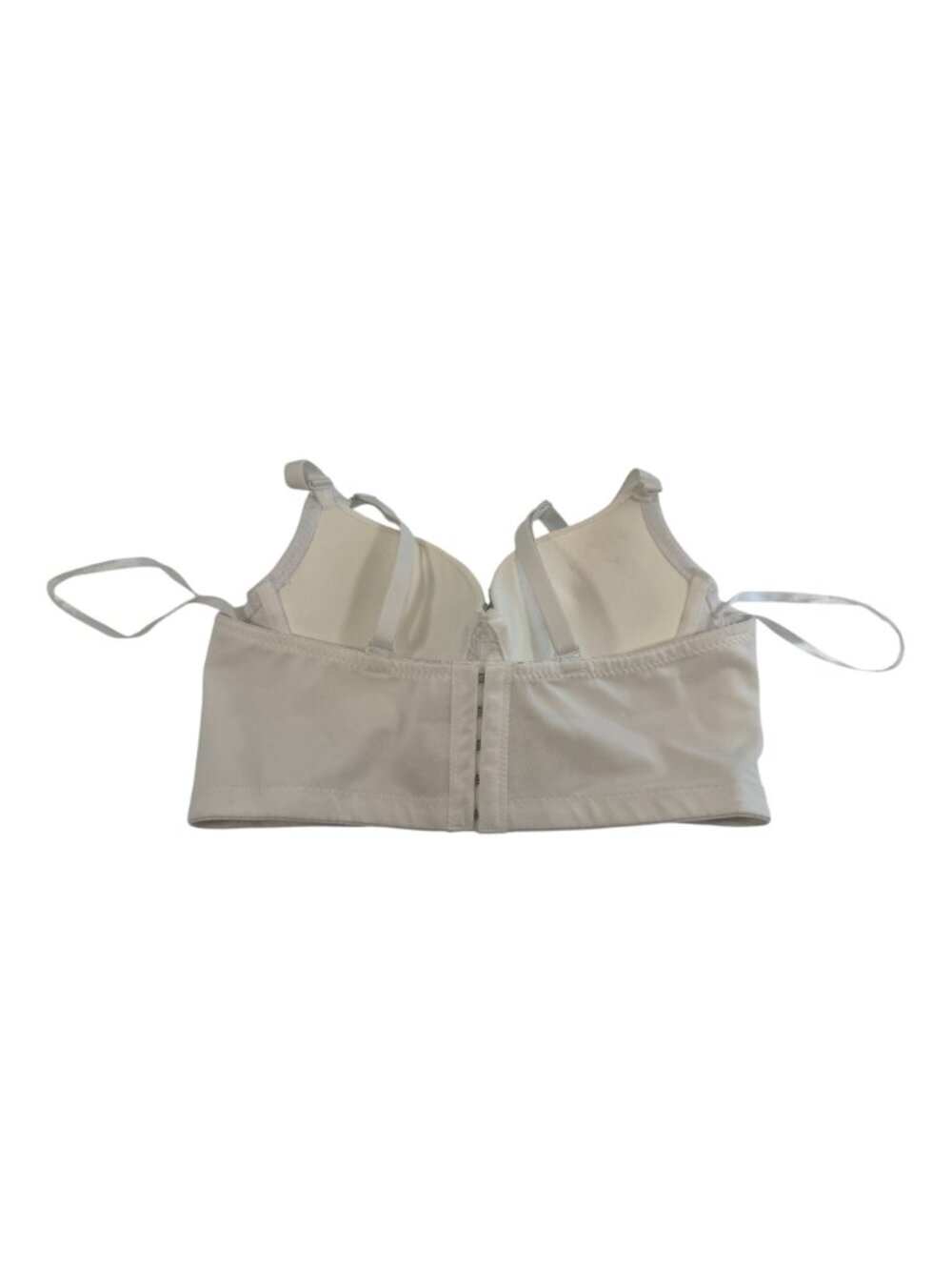 SPARKLY Faceted Crystal Embellished White Bralette Bra Top Adjustable 34/75 - Picture 2 of 14